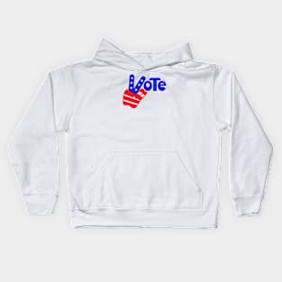 Vote - Vintage Peace Sign "V" (Full Color) Kids Hoodie